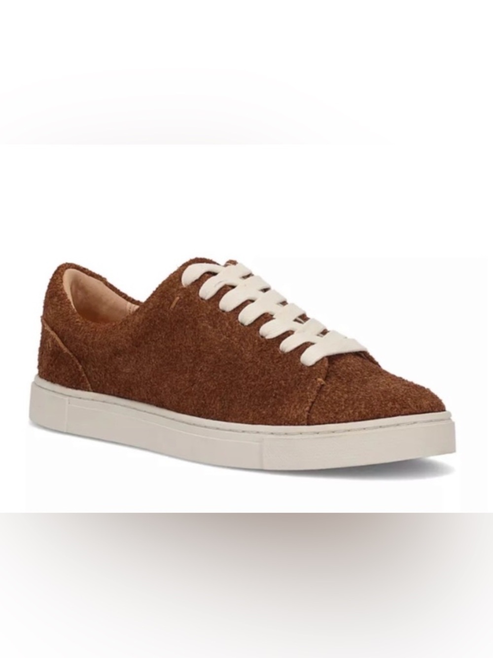 Frye Ivy Low Lace sneaker in brown suede with white lace Size 8 1/2 In style